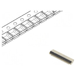 Conector FFC/FPC Orizontal 20 PIN ZIF SMT 30V 0,4A -25° până la 85°C | Electronic-mag.ro | Componente Electronice