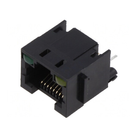 Conector RJ45 Soclu PIN 8 cu Diodă LED 8p8c THT - Componentă Electronică de Înaltă Calitate | Electronic-mag.ro | Componente Electronice