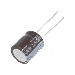 Condensator Electrolitic Low ESR THT 220uF 50VDC Ø12,5mm x 15mm - Componentă Electronică de Înaltă Performanță | Electronic-mag.ro | Componente Electronice