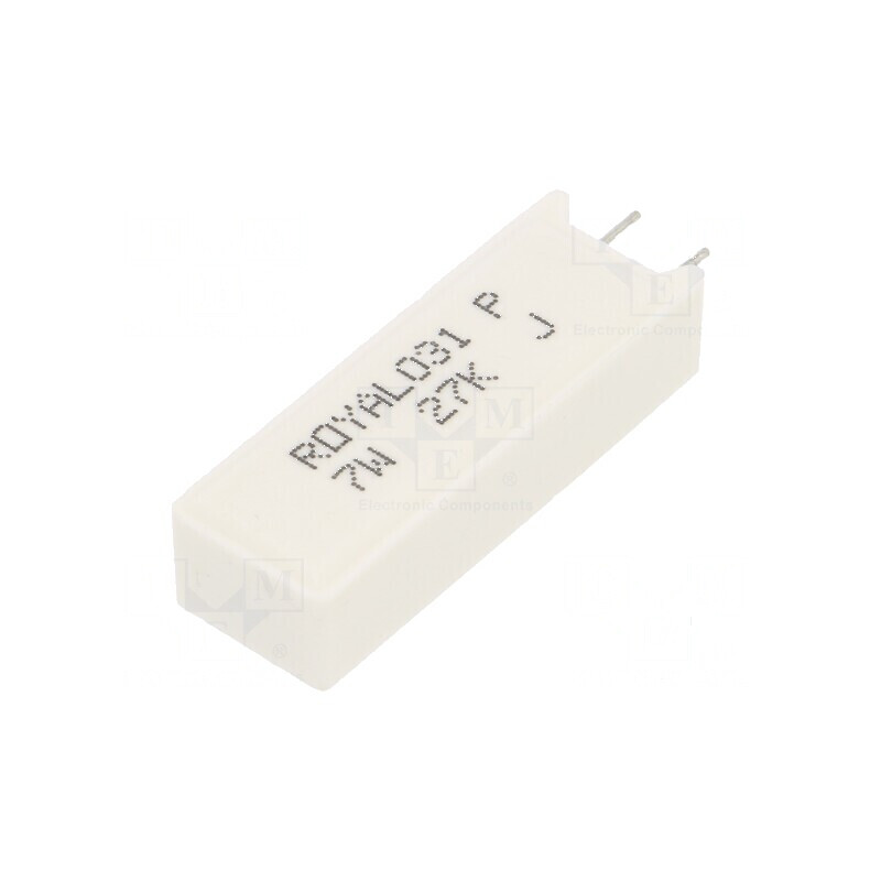 Rezistor bobinat cu ciment THT 27kΩ 7W ±5% 38x12,5x9mm - Componentă electronică de înaltă calitate | Electronic-mag.ro | Componente Electronice Rezistor bobinat cu ciment THT 27kΩ 7W ±5% 38x12,5x9mm - Componentă electronică de înaltă calitate | Electronic-mag.ro | Componente Electronice