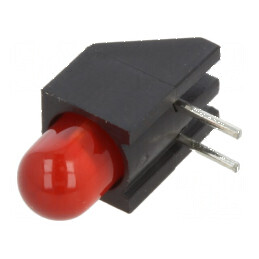 LED 5mm Roșu cu Carcasă - 1 Diode, 2mA, Lentilă Difuză 45° | Electronic-mag.ro | Componente Electronice