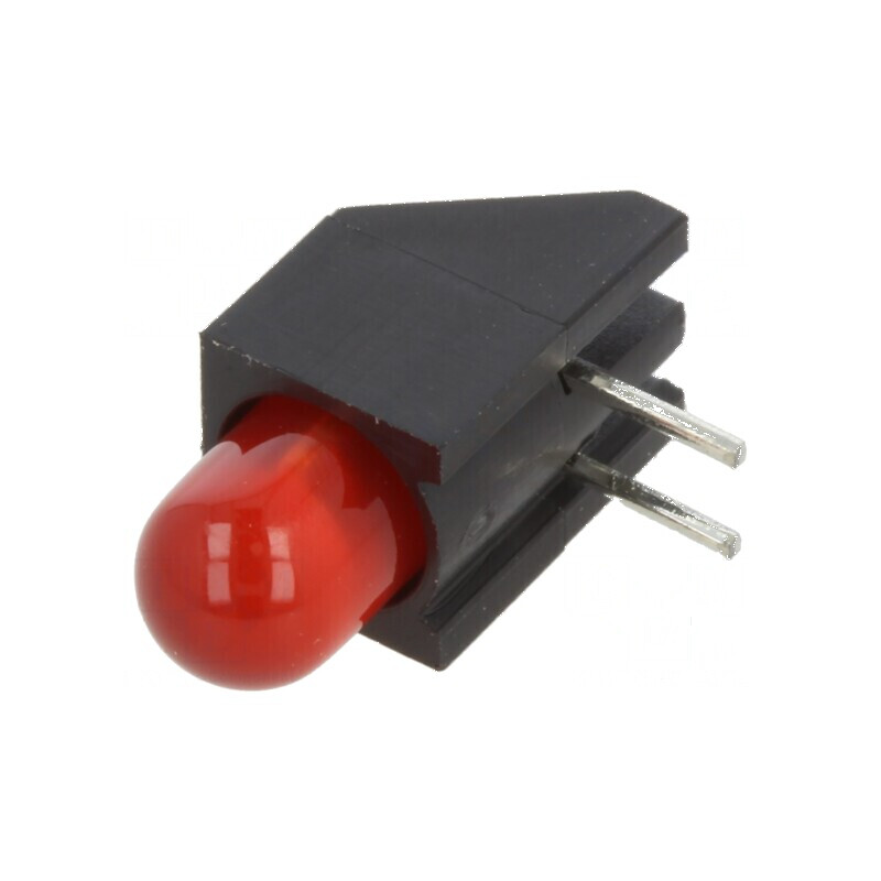 LED 5mm Roșu cu Carcasă - 1 Diode, 2mA, Lentilă Difuză 45° | Electronic-mag.ro | Componente Electronice