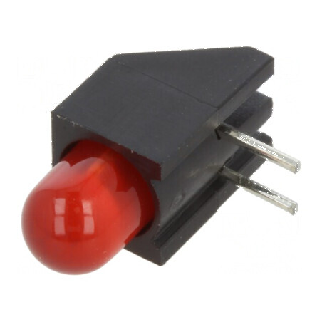 LED 5mm Roșu cu Carcasă - 1 Diode, 2mA, Lentilă Difuză 45° | Electronic-mag.ro | Componente Electronice