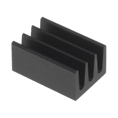 Radiator extrudat negru 10mm L, 6,3mm W, 4,8mm H, 75K/W - Eficiență termică optimă | Electronic-mag.ro | Componente Electronice