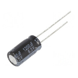 Condensator Electrolitic Low ESR THT 1200uF 6,3VDC Ø8x15mm pentru Circuit Electric | Electronic-mag.ro | Componente Electronice