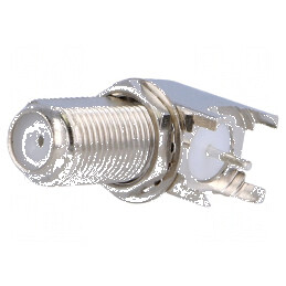 Conector F Soclu Mamă în Unghi de 90° THT pentru Montare pe Panou - Componente Electronice | Electronic-mag.ro | Componente Electronice