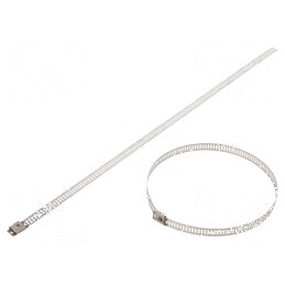 Colier de strângere din oțel inoxidabil AISI 304, dimensiuni L: 300mm, W: 7mm | Electronic-mag.ro | Componente Electronice