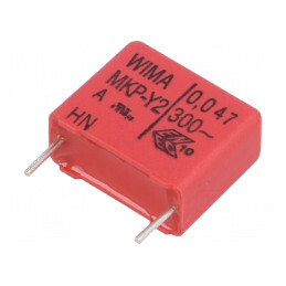 Condensator polipropilenă Y2 47nF THT ±10% 8x15x18mm, 15mm | Electronic-mag.ro | Componente Electronice