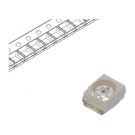 LED SMD 3528 Verde 10-25mcd, Dimensiune 3,5x2,8x1,9mm, Unghi de Dispersie 120°, 20mA, λd: 568nm | Electronic-mag.ro | Componente Electronice