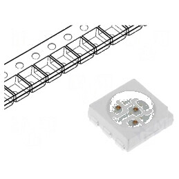 LED SMD 5060 PLCC6 Roșie 2180-3000mcd 5x5x1,5mm 120° 60mA - Lumină de Înaltă Performanță | Electronic-mag.ro | Componente Electronice