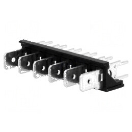 Terminal conector spadă 6,3mm THT 250V drept, Raster 7,62mm - Componentă electrică profesională | Electronic-mag.ro | Componente Electronice