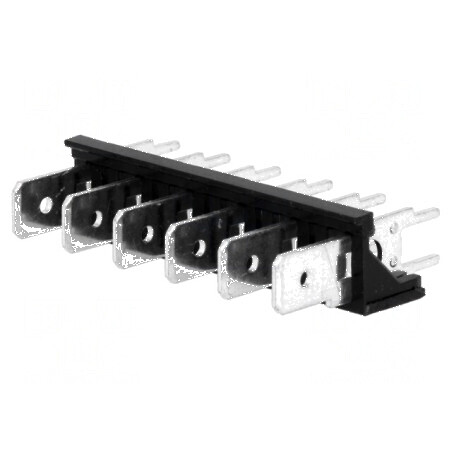 Terminal conector spadă 6,3mm THT 250V drept, Raster 7,62mm - Componentă electrică profesională | Electronic-mag.ro | Componente Electronice