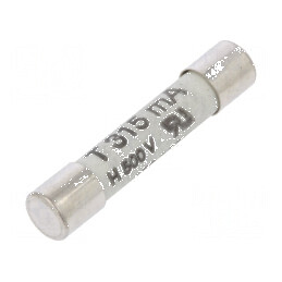 Siguranță Întârziere 315mA 500VAC 6,3x32mm cu Corp din Alamă - Componente Electrice Profesionale | Electronic-mag.ro | Componente Electronice