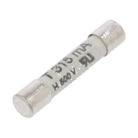 Siguranță Întârziere 315mA 500VAC 6,3x32mm cu Corp din Alamă - Componente Electrice Profesionale | Electronic-mag.ro | Componente Electronice