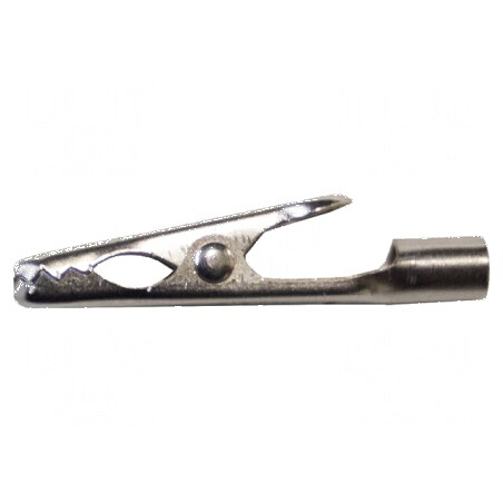 Bornă crocodil 5A cu prindere maximă de 4,8mm, nichelată - Conector electric profesional | Electronic-mag.ro | Componente Electronice