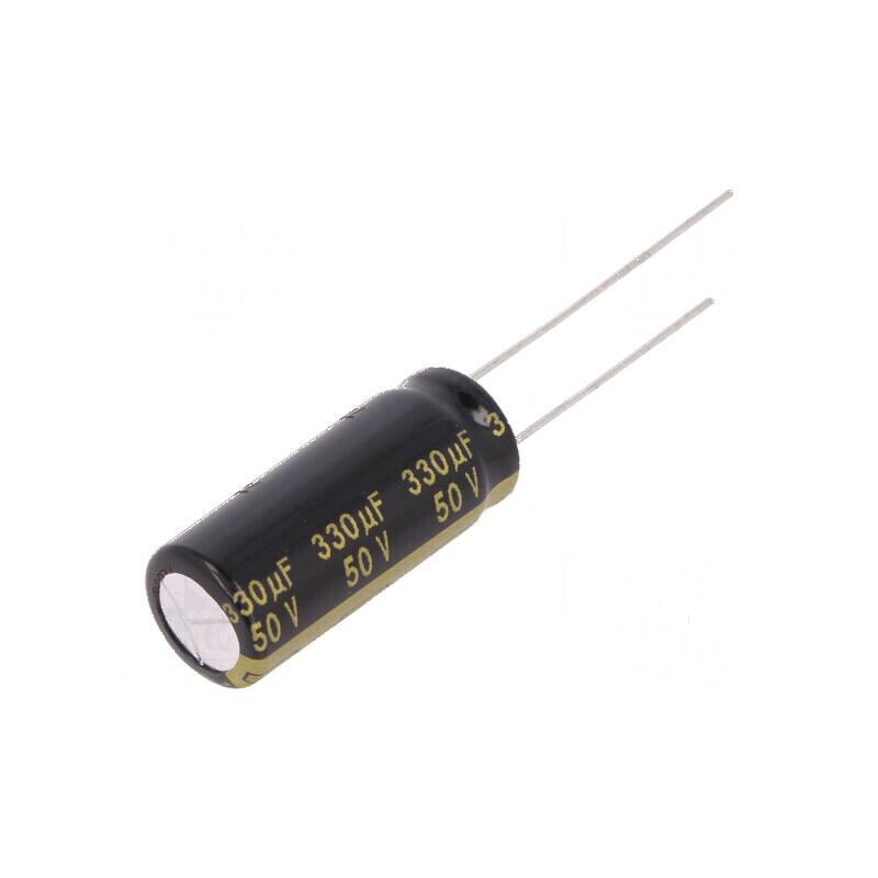 Condensator electrolitic low ESR THT 330uF 50VDC, Ø10x25mm - Componentă electronică de înaltă performanță | Electronic-mag.ro | Componente Electronice Condensator electrolitic low ESR THT 330uF 50VDC, Ø10x25mm - Componentă electronică de înaltă performanță | Electronic-mag.ro | Componente Electronice