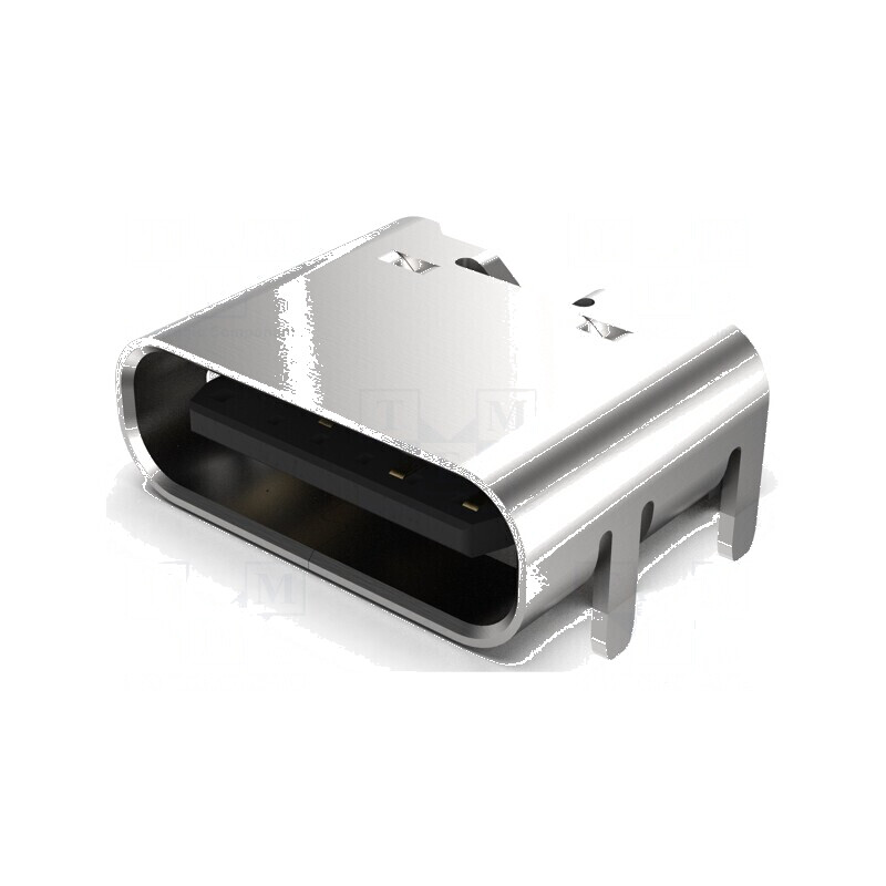 Conector USB C Soclu SMT cu 6 PIN-uri Orizontale pentru Montare pe Placă Superioară, Capacitate 3A | Electronic-mag.ro | Componente Electronice