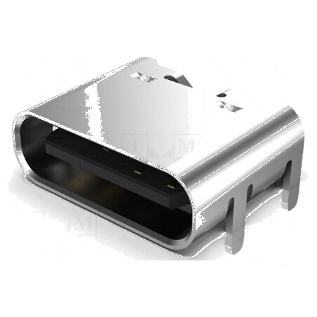 Conector USB C Soclu SMT cu 6 PIN-uri Orizontale pentru Montare pe Placă Superioară, Capacitate 3A | Electronic-mag.ro | Componente Electronice