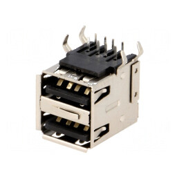 Conector USB A Soclu THT Unghi 90° Duble - Componentă Electronică de Înală Calitate | Electronic-mag.ro | Componente Electronice