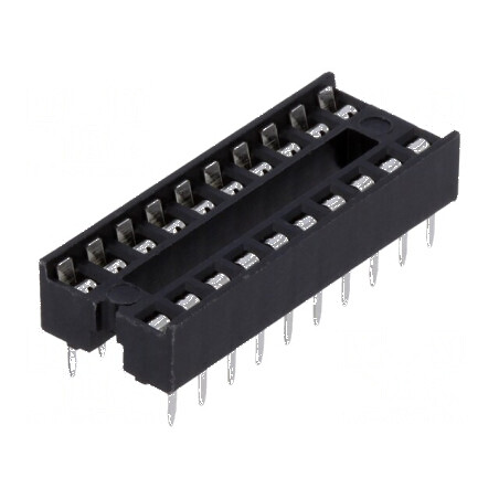 Soclu DIP20 pentru circuite integrate, 7,62mm THT, Raster 2,54mm | Electronic-mag.ro | Componente Electronice