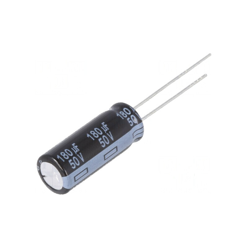 Condensator Electrolitic Low ESR THT 180μF 50VDC Ø8x20mm - Componentă Electronică de Înaltă Performanță | Electronic-mag.ro | Componente Electronice