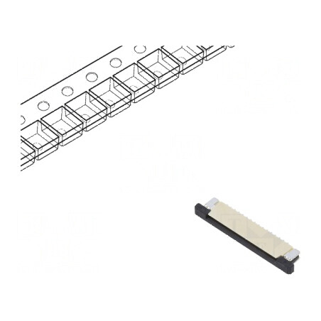 Conector FFC/FPC 16 PIN ZIF SMT 50V cu contacte superioare F52Q | Electronic-mag.ro | Componente Electronice