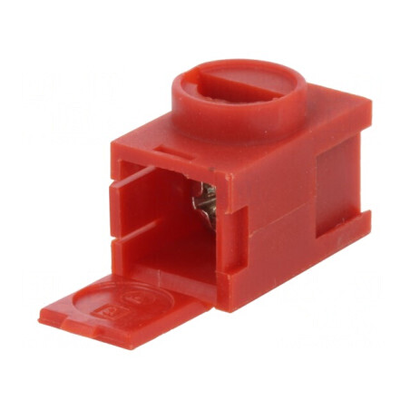 Regletă de conexiuni pentru cabluri 0,14÷2,5mm² roșie Contractor - 1 terminal | Electronic-mag.ro | Componente Electronice
