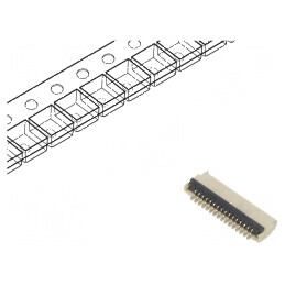 Conector FFC/FPC Orizontal 16 PIN ZIF SMT 30V 0,4A - Interval Temperatură -25÷85°C | Electronic-mag.ro | Componente Electronice