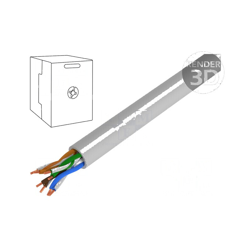 Cablu U/UTP 5e 4x2x24AWG Cu PVC Gri - 305m, Øcablu 4,7mm | Electronic-mag.ro | Componente Electronice Cablu U/UTP 5e 4x2x24AWG Cu PVC Gri - 305m, Øcablu 4,7mm | Electronic-mag.ro | Componente Electronice