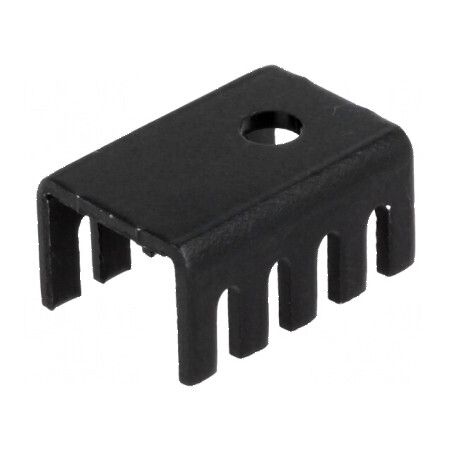 Radiator presat U TO220 negru, dimensiuni 19,05mm x 13,21mm x 9,53mm | Electronic-mag.ro | Componente Electronice