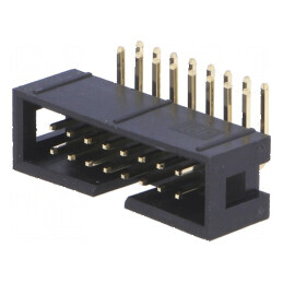 Conector IDC Soclu Tată 16 PIN Unghi 90° THT Aurit 2,54mm - Componentă Electronică Profesională | Electronic-mag.ro | Componente Electronice