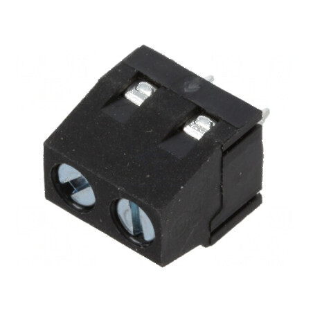 Regletă de Conexiuni pentru PCB în Unghi 5mm - 2 Piste pentru Plăci de Circuit Imprimat | Electronic-mag.ro | Componente Electronice