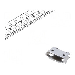 Conector USB AB Micro, Soclu SMT PIN 5 Orizontale, USB 2.0 | Electronic-mag.ro | Componente Electronice