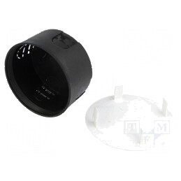 Carcasă doză electrică 80mm Ø, 44mm Z, IP30, neagră pentru montaj în perete | Electronic-mag.ro | Componente Electronice