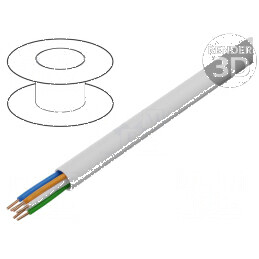 Cablu YTKSY 3x2x0,5mm pentru telecomunicaţii cu sârmă din cupru și izolație din PVC alb | Electronic-mag.ro | Componente Electronice
