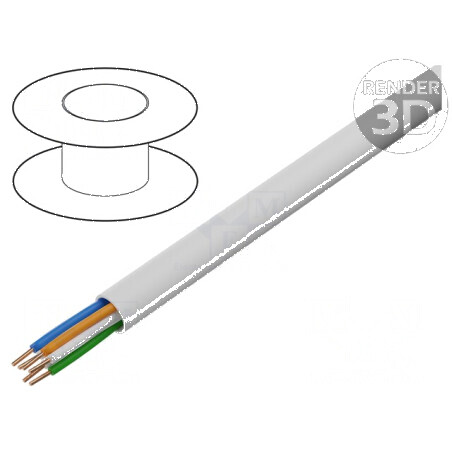 Cablu YTKSY 3x2x0,5mm pentru telecomunicaţii cu sârmă din cupru și izolație din PVC alb | Electronic-mag.ro | Componente Electronice