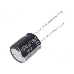Condensator Electrolitic Low ESR THT 1000uF 10VDC Ø10x12,5mm pentru Circuit Electric | Electronic-mag.ro | Componente Electronice