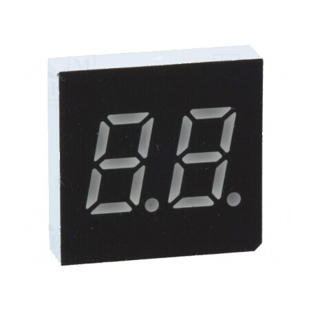 Afișaj LED cu 7 segmente 7,62mm, 2 numere, culoare verde, 3mcd | Electronic-mag.ro | Componente Electronice