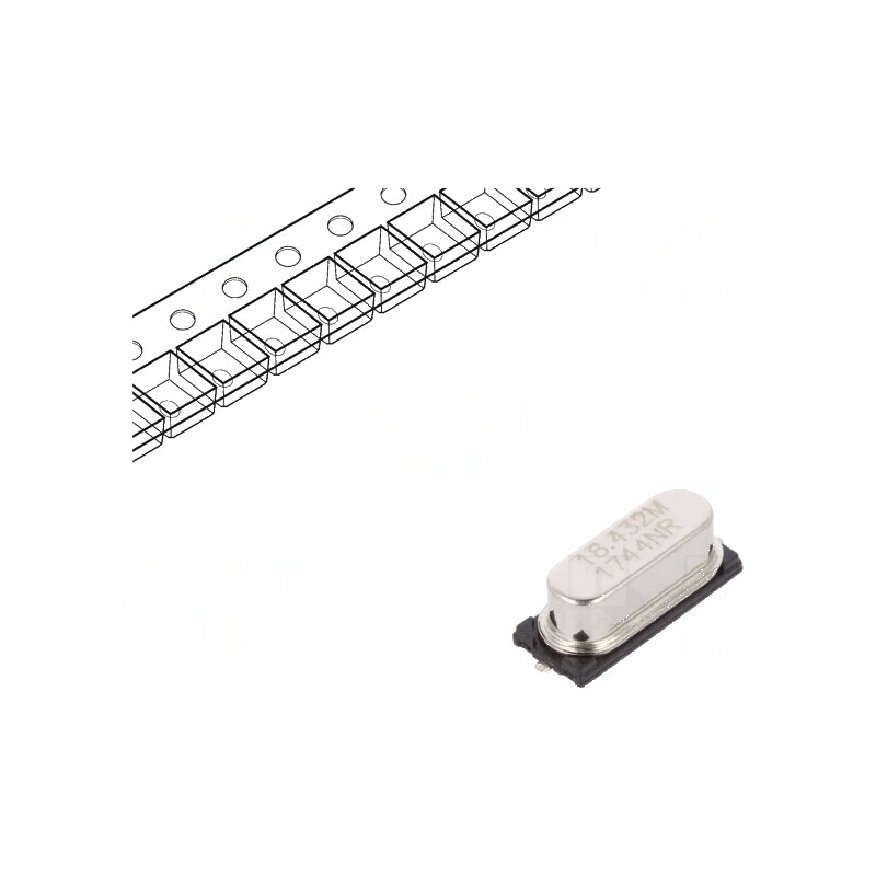 Rezonator cu cuarț 18,432MHz ±20ppm 16pF SMD HC49SM pentru aplicații electronice | Electronic-mag.ro | Componente Electronice Rezonator cu cuarț 18,432MHz ±20ppm 16pF SMD HC49SM pentru aplicații electronice | Electronic-mag.ro | Componente Electronice