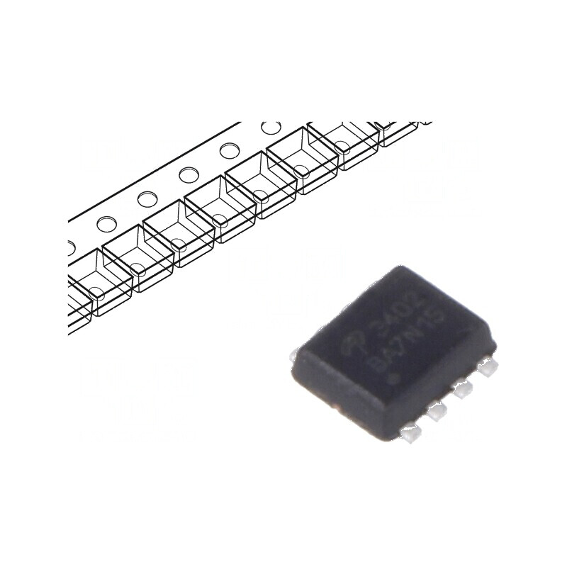 Tranzistor N-MOSFET Unipolar 20V 9,6A 3W DFN8 pentru Aplicații Electronice | Electronic-mag.ro | Componente Electronice
