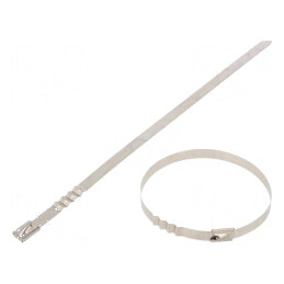 Colier de strângere din oțel inoxidabil AISI 304, dimensiuni L: 260mm, W: 7,9mm | Electronic-mag.ro | Componente Electronice
