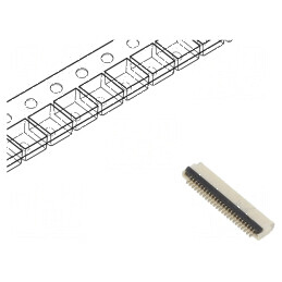 Conector FFC/FPC Orizontal PIN 24 ZIF SMT 30V 0.4A - Temperaturi: -25 la 85°C | Electronic-mag.ro | Componente Electronice