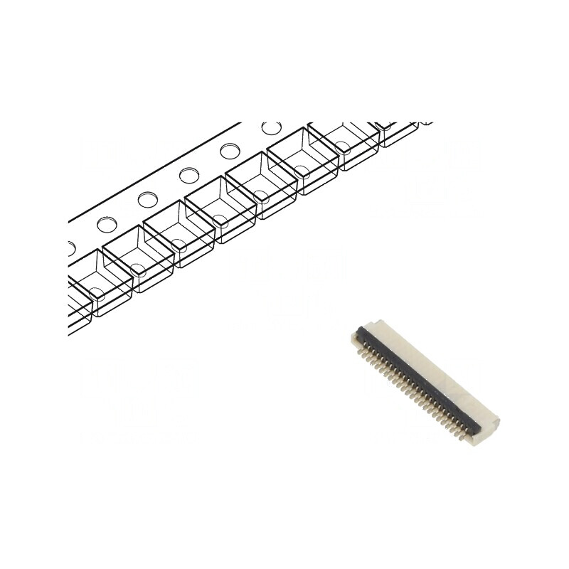 Conector FFC/FPC Orizontal PIN 24 ZIF SMT 30V 0.4A - Temperaturi: -25 la 85°C | Electronic-mag.ro | Componente Electronice Conector FFC/FPC Orizontal PIN 24 ZIF SMT 30V 0.4A - Temperaturi: -25 la 85°C | Electronic-mag.ro | Componente Electronice