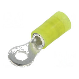 Vârf inelar 4mm pentru cablu izolat, compatibil cu 4÷6mm², crimpat și cositorit | Electronic-mag.ro | Componente Electronice