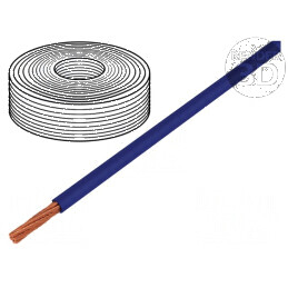 Cablu electric LifY 1x0,25mm² cu izolație din PVC albastru, 300V, rezistent la temperaturi între -15 și 80°C | Electronic-mag.ro | Componente Electronice