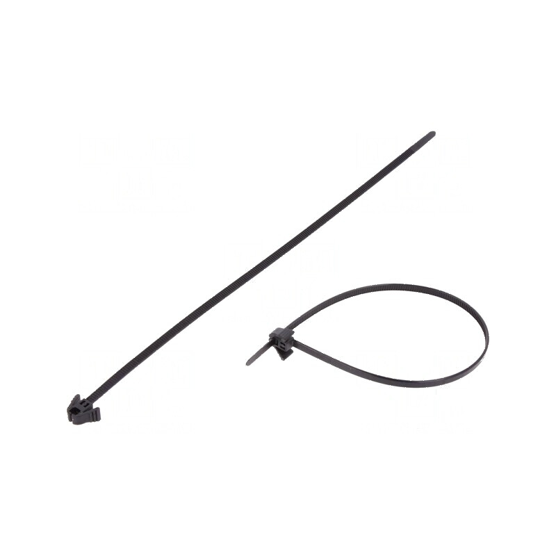 Colier de strângere din poliamidă, 200mm lungime, 4,7mm lățime, capacitate 135N, culoare neagră | Electronic-mag.ro | Componente Electronice