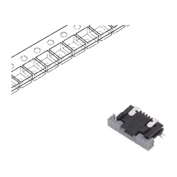 Conector FFC/FPC Orizontal cu 4 Contacte Superioare ZIF pentru Aplicații Electronice | Electronic-mag.ro | Componente Electronice