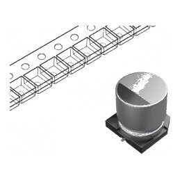 Condensator electrolitic SMD 220uF 35VDC Ø10x10mm cu durabilitate 5000h și rezistență de 90mΩ | Electronic-mag.ro | Componente Electronice