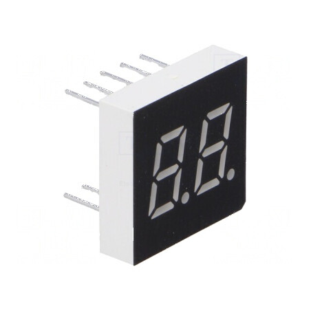 Afișaj LED cu 7 segmente, 7,62 mm, 0,3 Nr. car: 2, roșu, 4 mcd, pentru aplicații electrice | Electronic-mag.ro | Componente Electronice