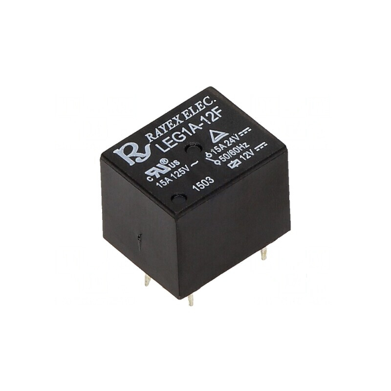 Releu electromagnetic SPST-NO 12VDC, 15A/120VAC cu terminale LEG | Electronic-mag.ro | Componente Electronice